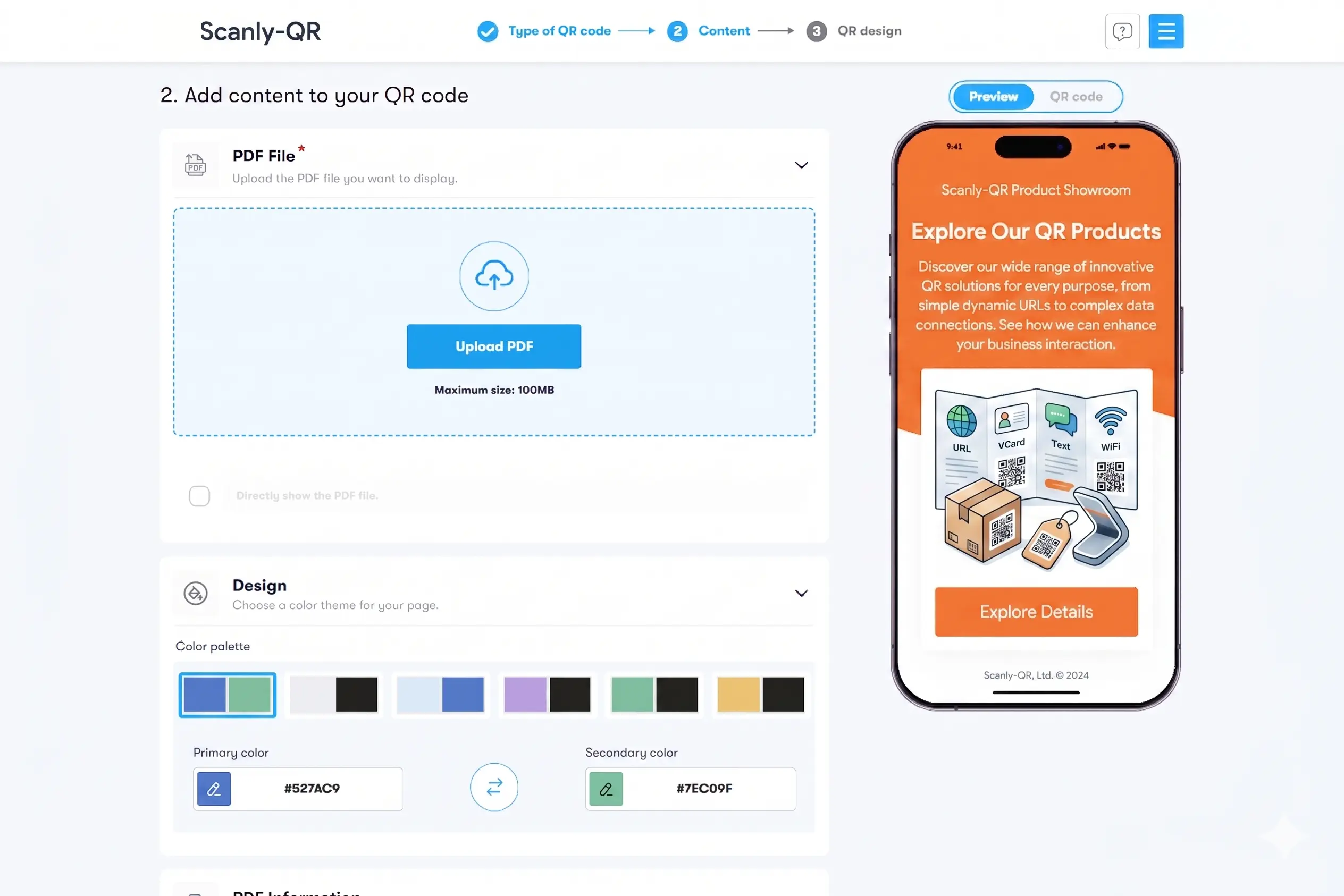 Flexible Dynamic QR Codes